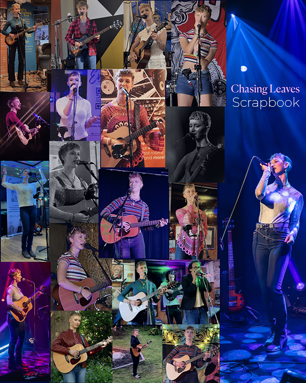 Chasing Leaves Scrapbook - montage image of live performances
